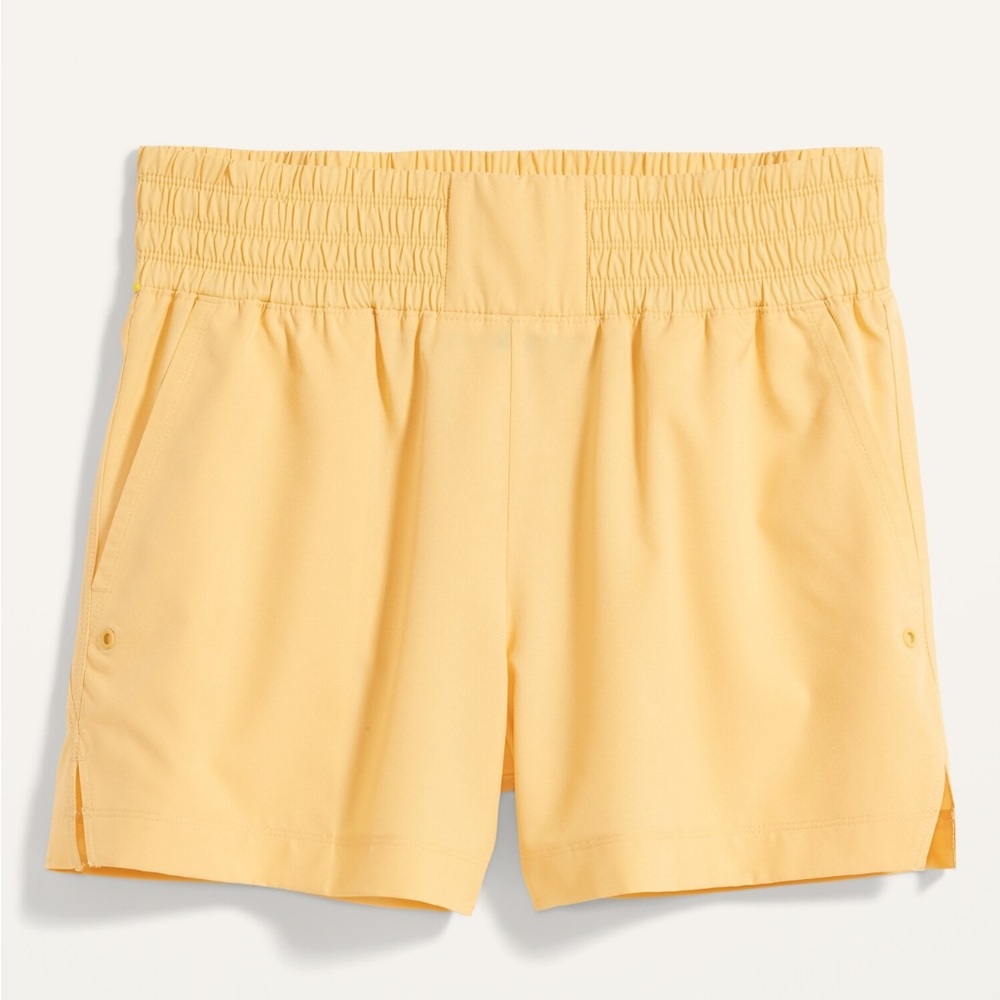 Old Navy Women's High Waisted Stretchtech Athletic Shorts - Yellow Golden Aura